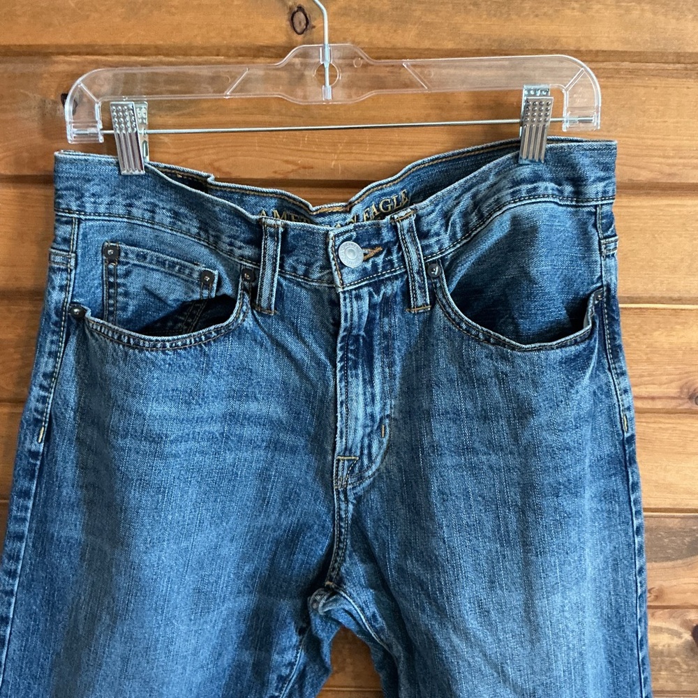 American Eagle Outfitters Men's Blue Straight Jeans - Picture 2 of 8